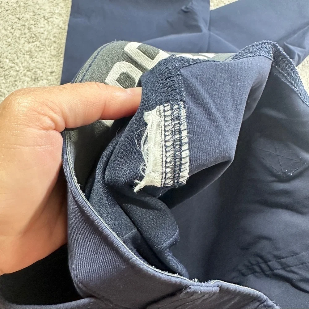 Eddie Bauer Men’s Rainier Pants Elastic Waistband Slim-Fit Hiking in Navy 34X32